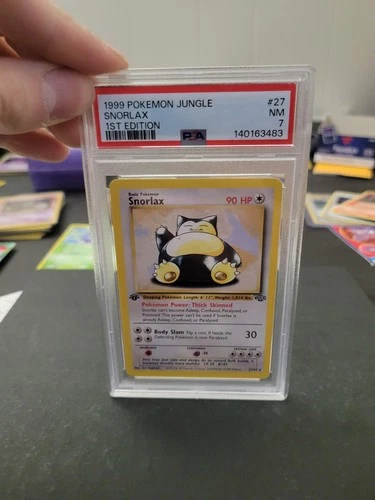 PSA 7 Pokémon Jungle Snorlax 1st Edition Rare Card 27/64 English 1999