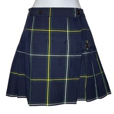 Flynn O Hara Girls Plaid Pleated Skirt School Uniform Navy Yellow Est Size 12
