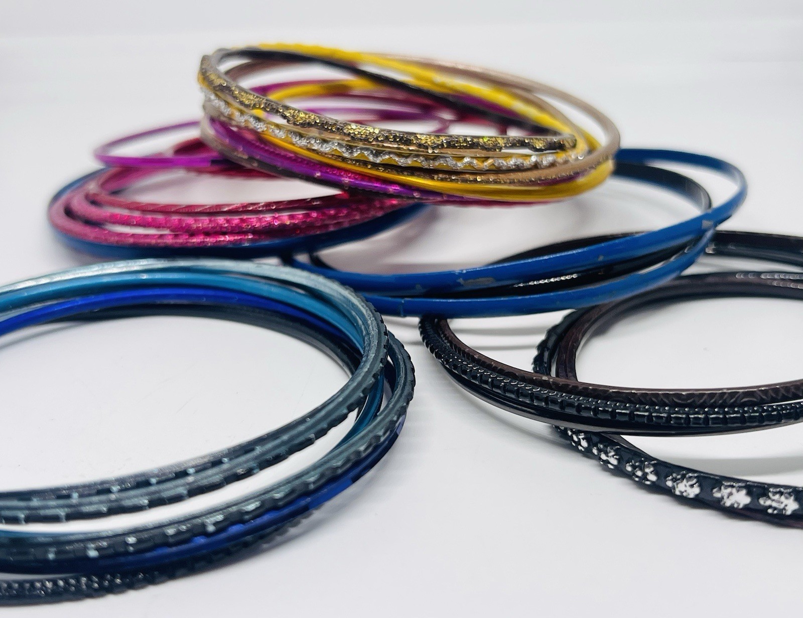 Bangle Bracelet Stack Over 30 Mixed Metallics Col… - image 4