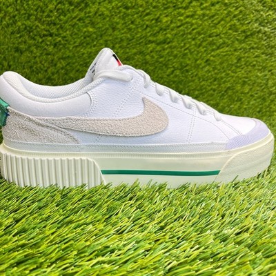 Nike Court Legacy Lift Womens Size 9.5 White Green Athletic Shoes Sneakers