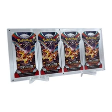 Acrylic Case fits Pokemon 4x Sleeved Booster magnetic incl acrylic stand