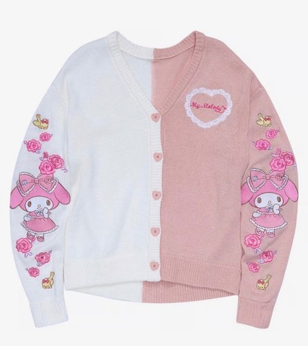 Hot Topic My Melody Hello Kitty Kawaii Embroidered Cardigan