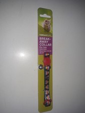 Vibrant Life Break-Away Cat Collar with Bell Neck Size 8-12" Hearts Red NEW