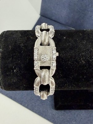 Judith Ripka Sterlingsilber CZ groß strukturiert breit klobig ovales Gliederarmband 8 Zoll