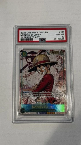 2025 One Piece #OP13-118 Monkey D. Luffy SEC Alt Art Carrying On His Will PSA 10