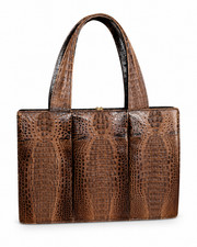 Borsa Helmut Hahn vera pelle di coccodrillo con certificato fatta a mano vintage