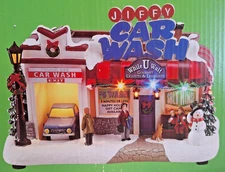 Jiffy Car Wash - Christmas Village,  Adapter, Lighted, Musical 8 Christmas Songs