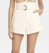 NEW A New Day Women's High Rise Utility Stretch Shorts White Size 12