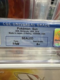 CGC 9.9 A++ Pok&eacute;mon Sun And Moon Nintendo 3DS New Sealed Game GRADED POKEMON