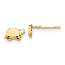 14k Yellow Gold Mini Turtle Earrings
