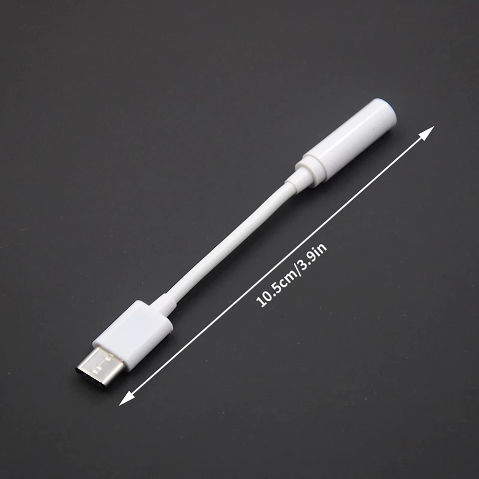 USB-C Type C Adapter Port to 3.5MM Aux Audio Jack Earphone Headphone Cable USB - Image 3 of 4