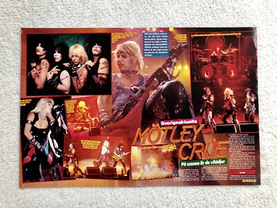MÖTLEY CRÜE 1984 LEE NEIL SIXX MARS Clipping Poster Swedish Music