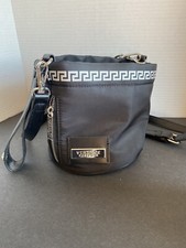 Versace Parfums Black & Silver Crossbody Wristlet w/ Adjustable Detachable Strap
