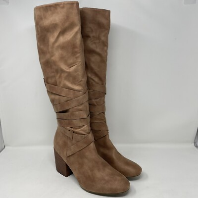 New Stitch Fox Report Thora Knee High Faux Leather Boots Sz 10