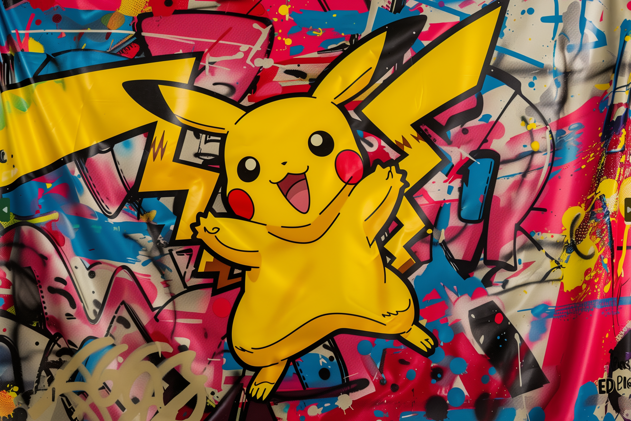 Pokemon Style Wall Art Canvas/Poster Pikachu Abstract Artwork | eBay