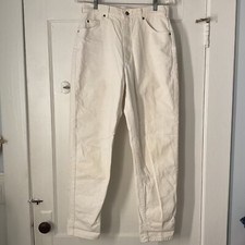 Vintage Lee 1889 White Denim Mom Jeans Relaxed Fit Size 12 Med USA Made