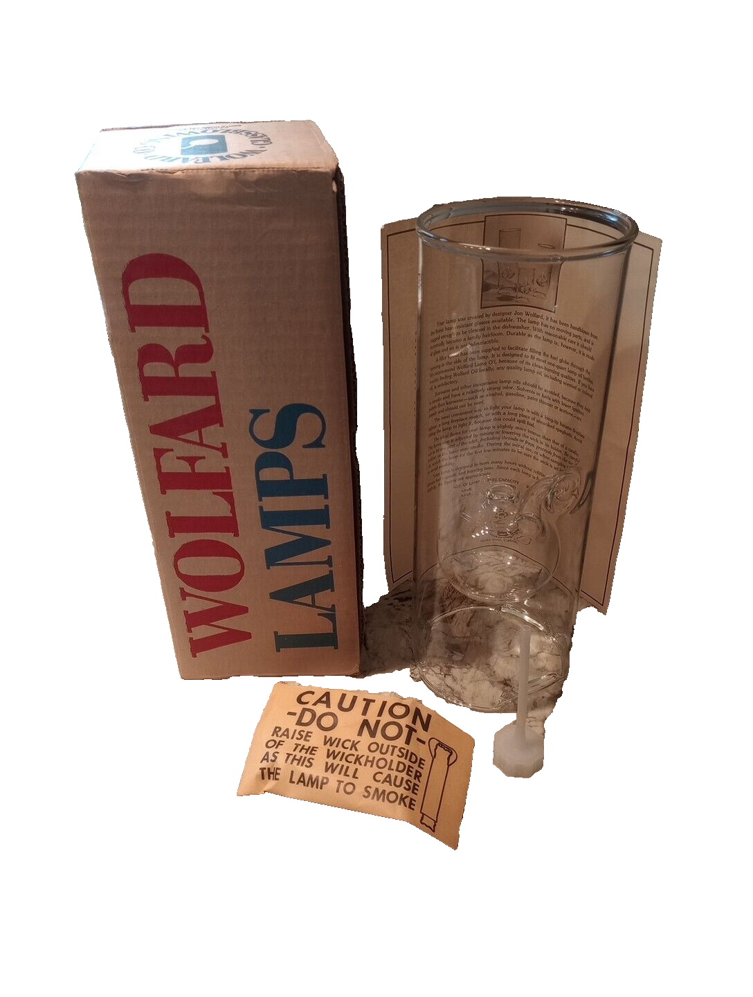 Vintage WOLFARD Hand Blown Oil Lamp 12" NIB eBay