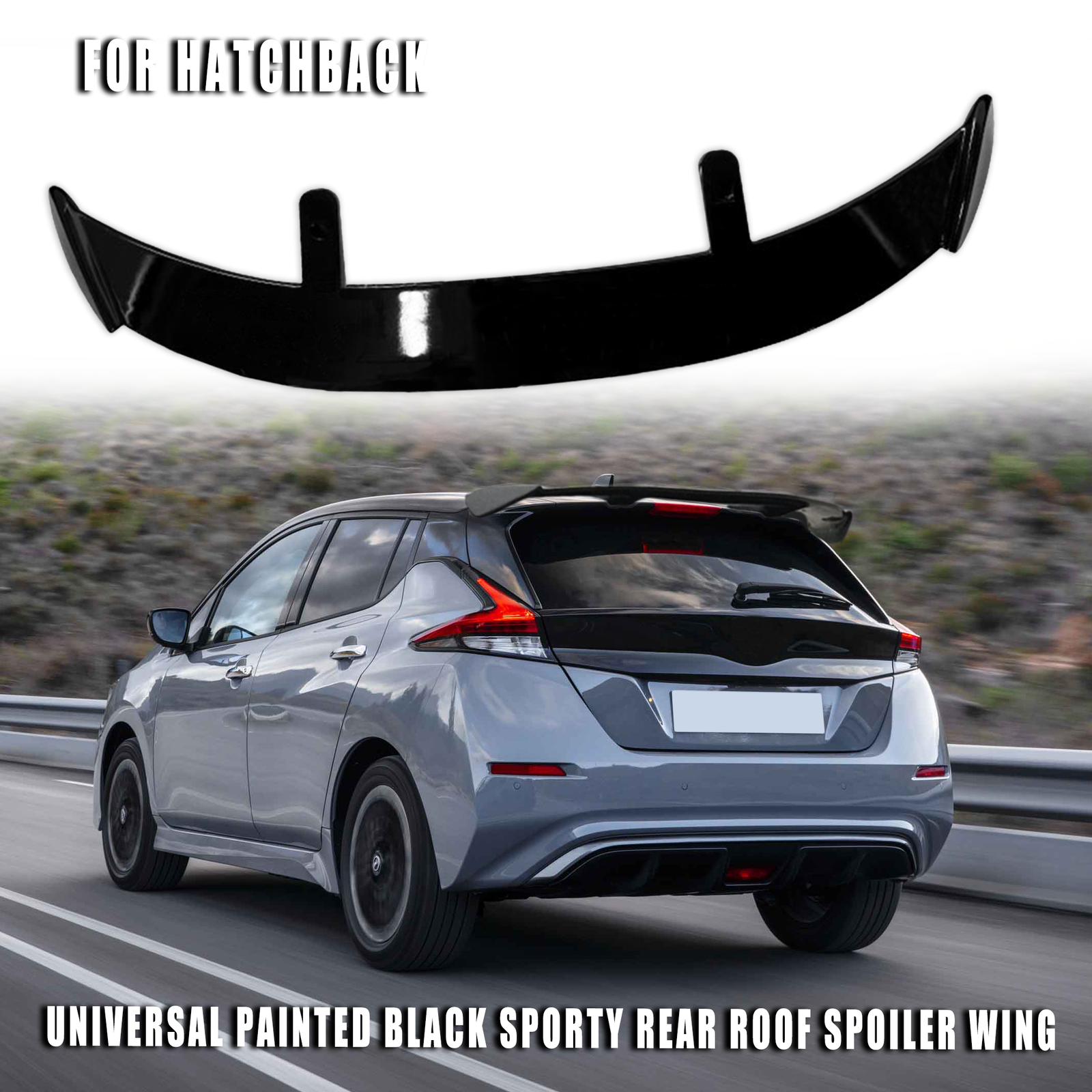 For Nissan Qashqai 2007-2013 Rear Tailgate Roof Spoiler Wing Black Universal