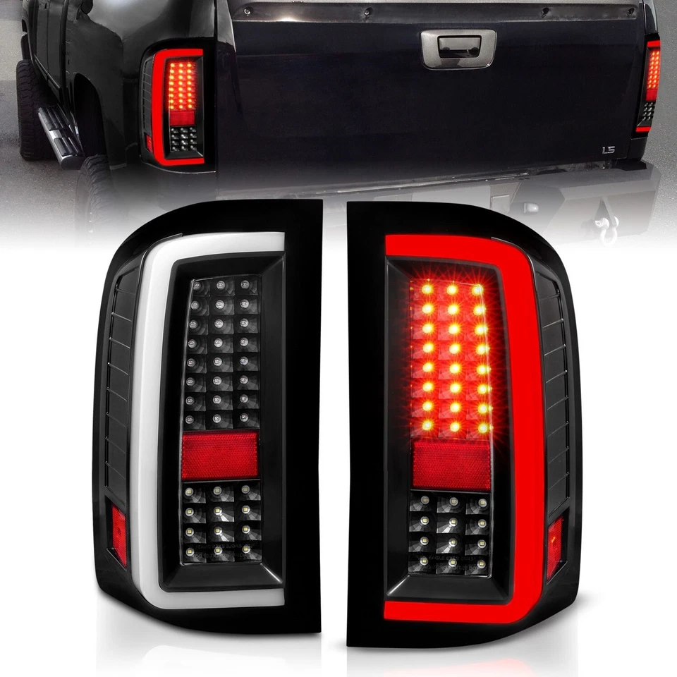 Luces traseras LED completas negras para camioneta Chevy Silverado 1500 2500 3500 2007-2013 G5 Foto 4 de 4