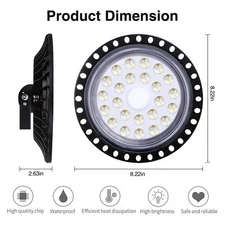 500W 300W 200W 100W 50W UFO LED High Bay Light Shop Lights Warehouse Commercial 