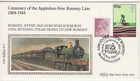 GB Stamps Souvenir Cover Benham silk steam trains Appledore New Romney Line 1984