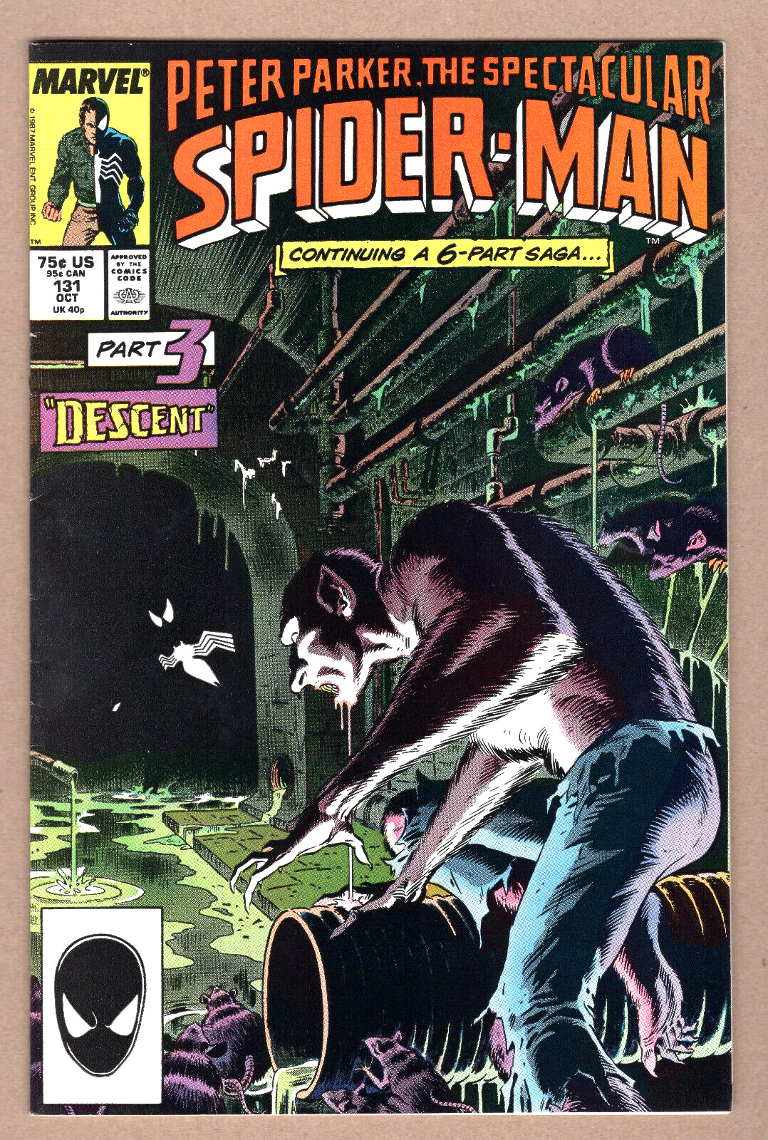 SPECTACULAR SPIDER-MAN #131 VF/NM Kraven's Last Hunt pt3 ZECK  1987 Marvel c2