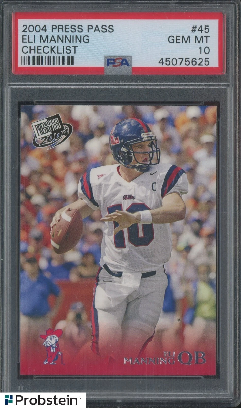 Eli Manning Press Pass #45 Checklist