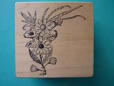 Detailed Floral Corner MAGENTA Rubber Stamp