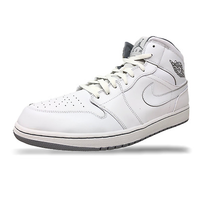 Jordan Air Jordan 1 Mid White / Aluminium / Wolf Grey High Top Sneakers -  Sneak in Peace