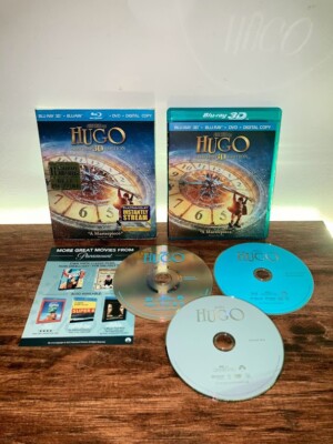 *INCLUDES DIGITAL* Hugo (3D/2D Blu-ray/DVD, 2012) w/Slipcase Scorsese Complete