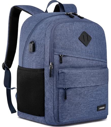 School backpack for Teen Boy, 15.6 inch Laptop Backpack with USB 15.6 Inch Blue