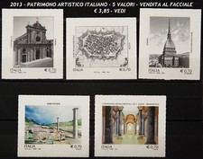 2013 FRANCOBOLLI di ITALIA da COLLEZIONE in PATRIMONIO ARTISTICO COMPLETA MNH