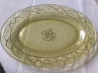 Vintage Federal Rosemary Dutch Rose Amber Oval Serving Platter 12 x 8.75”