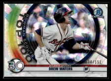 2020 Bowman #BTP-30 Drew Waters 134/150 Scouts Top 100 Atomic Refractor Braves