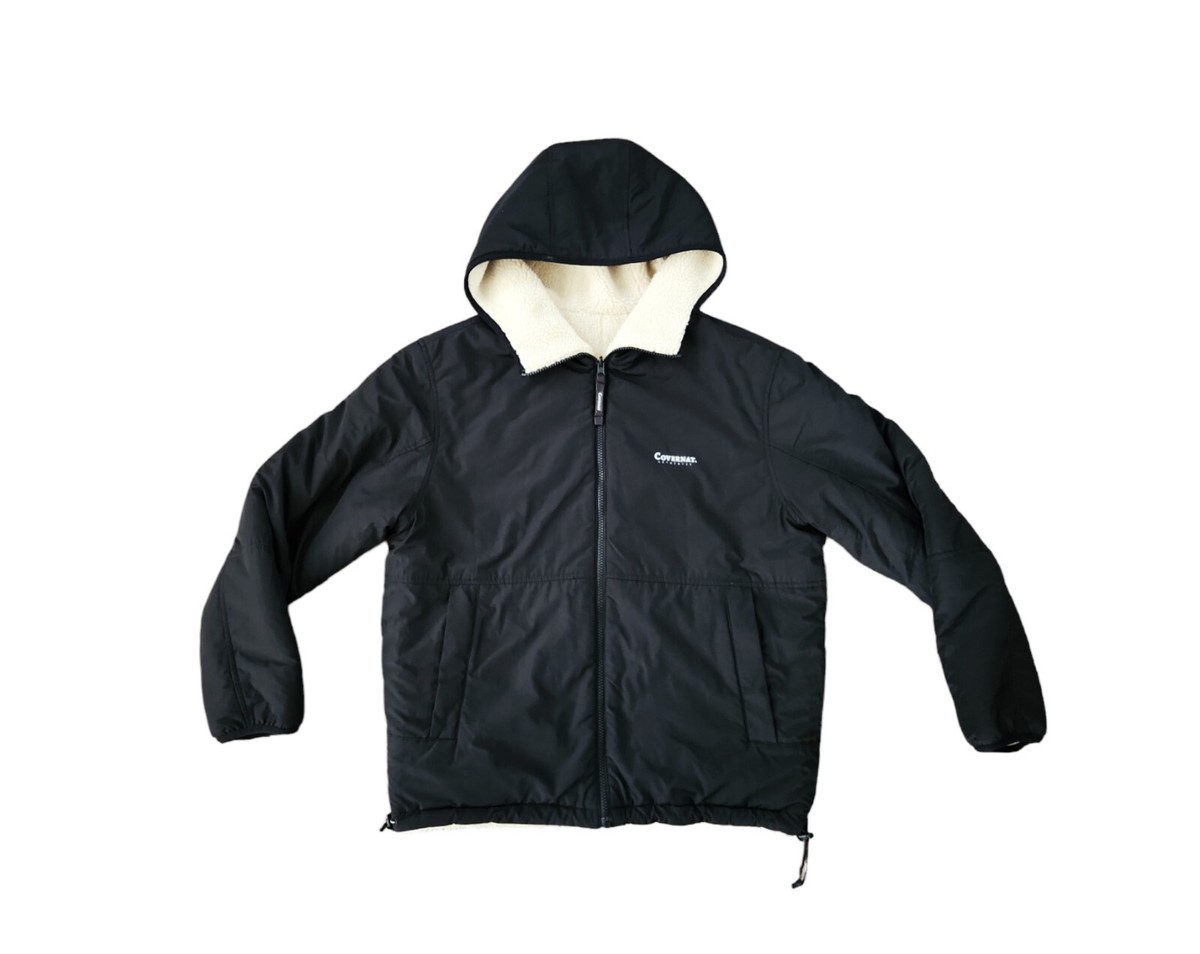 [COVERNAT]★REVERSIBLE COLLARLESS COMFYBOA JACKET MUSINSA | COVERNAT Reversible Comfyboa Zip Up Jacket Ivory