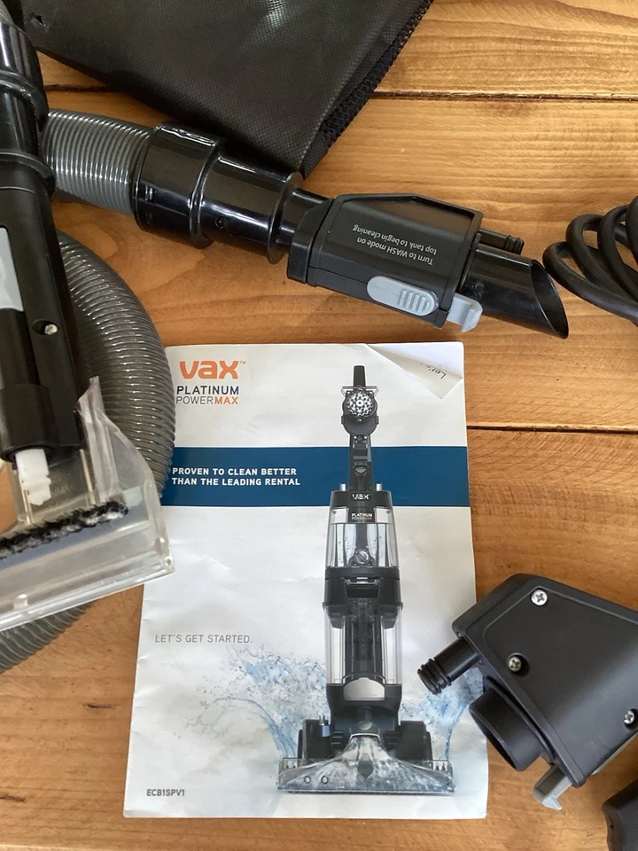 Vax Platinum Power Max Teppichreiniger Polsterwerkzeuge und Schlauch plus Handbuch