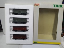 TRIX 23937 SCALA H0 1/87 SET 4 CARRI APERT1 A 2 ASSI CON CARICO DI CARBONE INV.