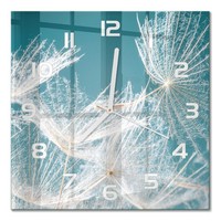 Glasuhr Wanduhr Mit FließEnden Zeigern LöWenzahnsamen WeißE Zeiger 30X30 Cm