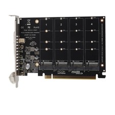 Adapter Card, 4 Port M.2 NVMe SSD to PCIE X16 Expansion Supports ph44
