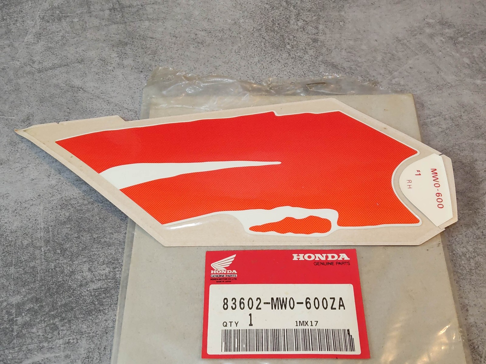 Sticker droit CBR900 RR 1992 pour réparer un carénage
