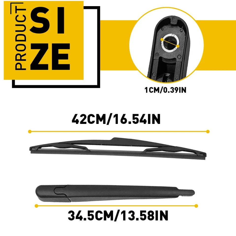 Brazo y cuchilla limpiaparabrisas trasero para Chrysler Town & Country Dodge Grand Caravan 2012-2016 Foto 2 de 4