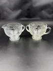 Vintage Hazel Atlas Florentine #1 Clear Depression Glass Sugar And Creamer Set