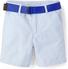 Gymboree Boys Toddler Belted Chino Seersucker Shorts Breeze 12-18 Months