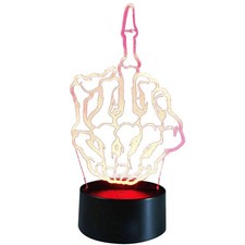 7 Color Changing Hot Middle Finger 3D LED illusion Night Light Desk Table Lamp F