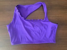 Tiger Friday Purple Crop Bra Top Scalloped NWOT Size Adult Large J