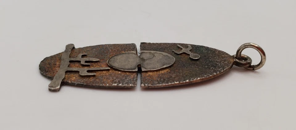 Pingente de prata vintage Kevin N Anna deserto cacto cometa lua pátina arco-íris - Imagem 4 de 4