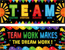 Classroom Banner Poster, 2 PCS Colorful Bulletin Board Decoration Motivational P