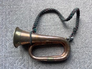 Vintage Copper Brass Military Style Bugle Horn Instrument