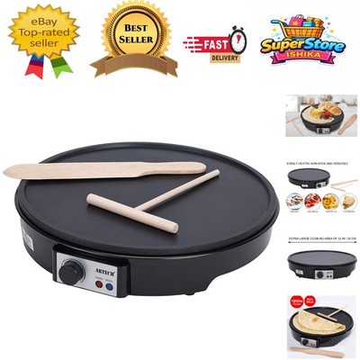 Faltbare elektrische Pfannkuchen & Krepp Maschine mit 12'' Antihaft Platte und Spatel
