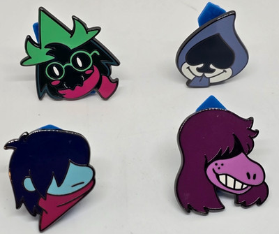 Undertale Deltarune Set of 4 Susie Lancer Kris and Ralsei Lapel Pins